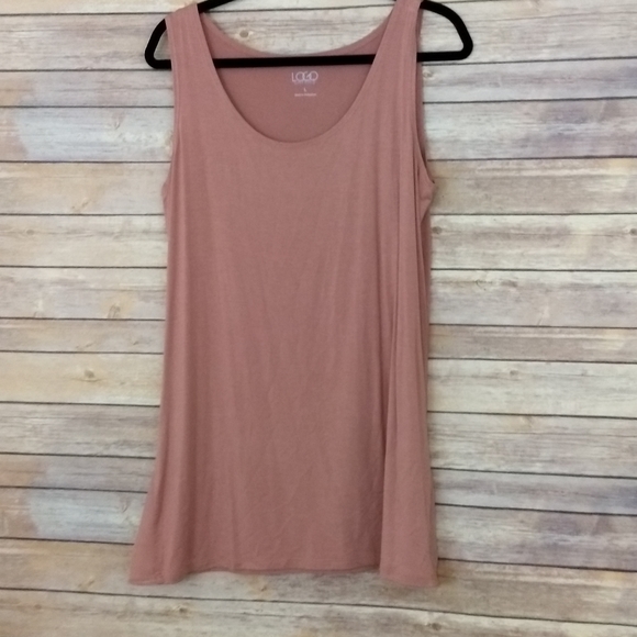 LOGO by Lori Goldstein Tops - NWOT LOGO long layering tank, dusty pink